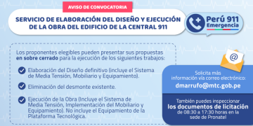 Proyecto “CREACION DE UN SISTEMA DE ATENCION DE EMERGENCIAS, URGENCIAS E INFORMACION MEDIANTE UN NUMERO UNICO 911 EN LIMA METROPOLITANA Y EL CALLAO”