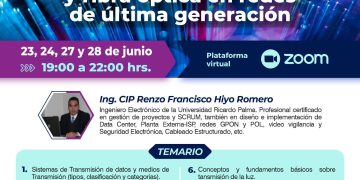 23/junio → CURSO: «SISTEMAS DE CABLEADO ESTRUCTURADO EN COBRE Y FIBRA ÓPTICA EN REDES DE ÚLTIMA GENERACIÓN”