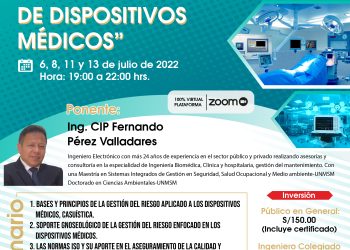 6/julio → CURSO: «GESTIÓN DEL RIESGO DE DISPOSITIVOS MEDICOS»