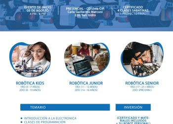 12, 19, 26 de agosto y 02 septiembre – CLUB DE ROBÓTICA