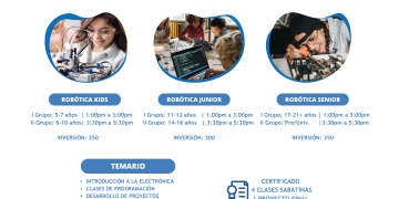 12, 19, 26 de agosto y 02 septiembre – CLUB DE ROBÓTICA