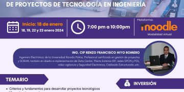 18, 19, 22 Y 23 DE ENERO – CURSO: «DISEÑO DE EXPEDIENTES TÉCNICOS Y SUPERVISIÓN DE PROYECTOS DE TECNOLOGÍA EN INGENIERÍA «