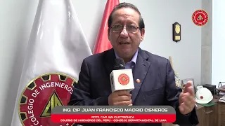 Invitación del Ing. CIP Juan Francisco Madrid Cisneros a la conferencia Virtual y al Foro presencial  en celebración de la Semana de Ingeniería Nacional 2024