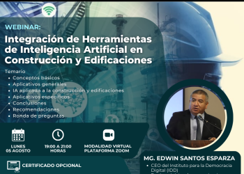 05 Agosto – Webinar: «Integración de Herramientas de Inteligencia Artificial en Construcción y Edificaciones»