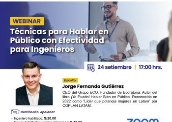 24 de Septiembre – Webinar: «Técnicas para hablar en público con efectividad para ingenieros»