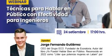 24 de Septiembre – Webinar: «Técnicas para hablar en público con efectividad para ingenieros»